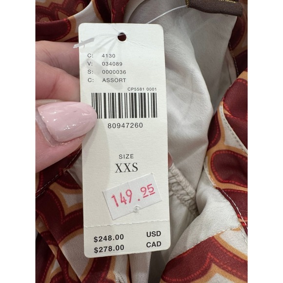 Anthropologie Vineet Bahl Shirt Dress Abstract Balloon Sleeve Moroccan Sz XXS - Picture 6 of 7